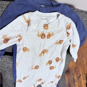Carter's Gray and Brown Lion Print Onesie